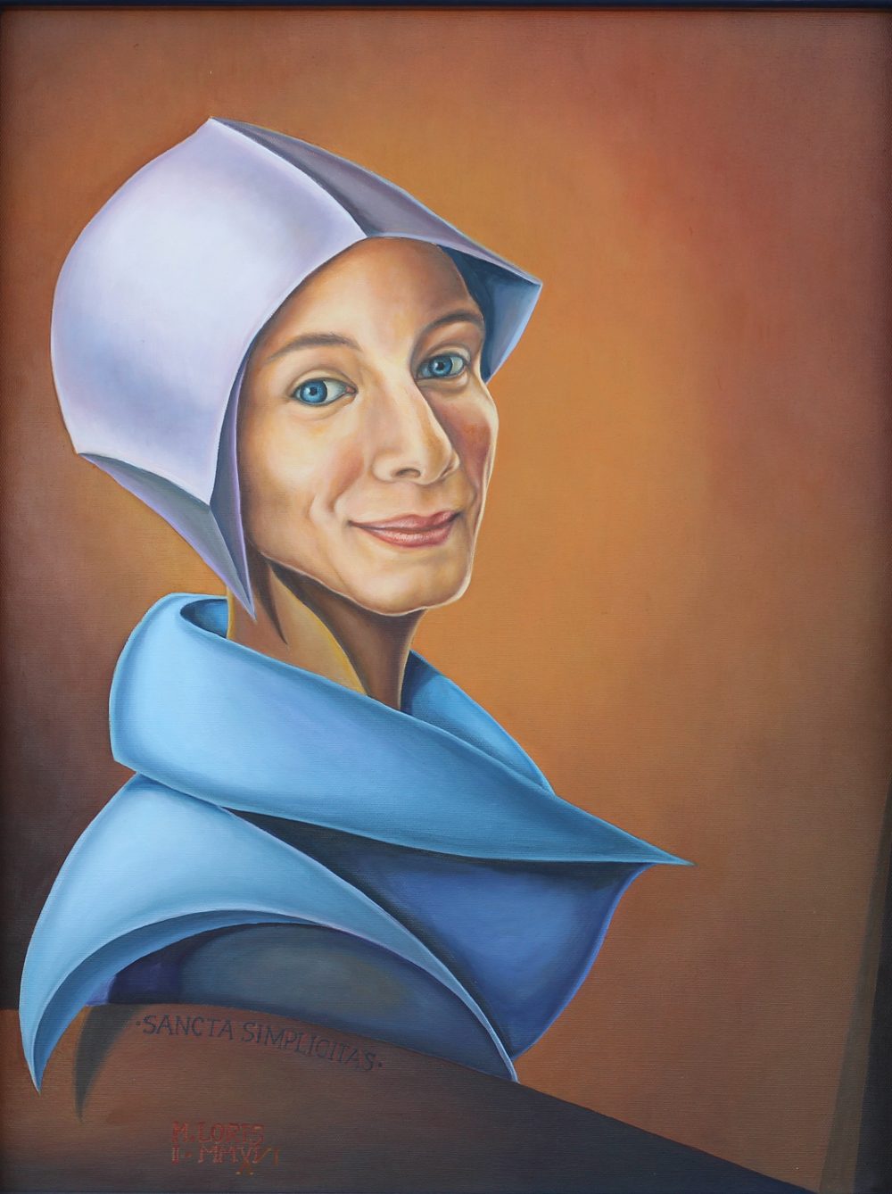 Candida, oil on canvas, 50 x 60 cm, surrealist portrait painting by M. Loris