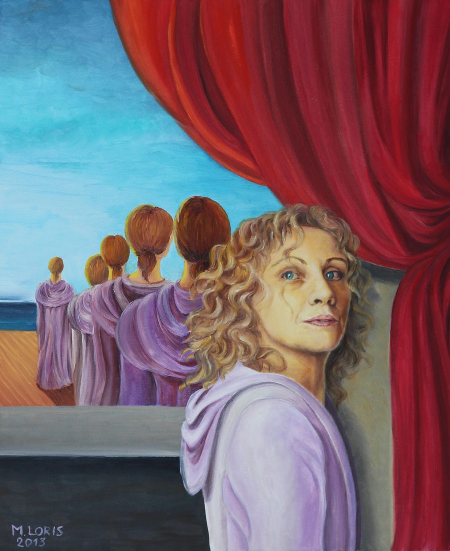 Marty, oil on canvas, 46 x 55 cm, surrealist portrait painting by M. Loris