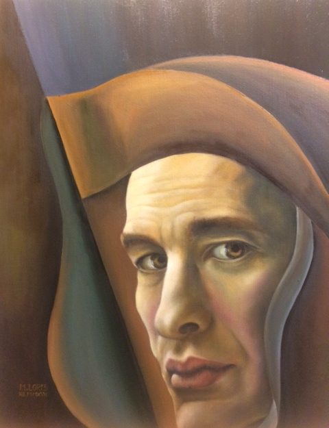Peter, oil on canvas, 33 x 41 cm, surrealist portrait painting by M. Loris
