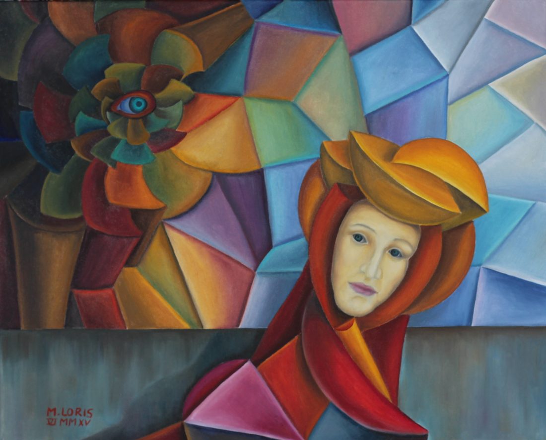 Andrea, oil on canvas, 50 x 40 cm, surrealist portrait painting by M. Loris
