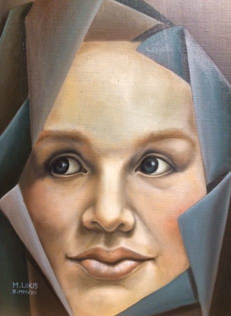 Cassandra, oil on canvas, 24 x 33 cm, surrealist portrait painting by M. Loris