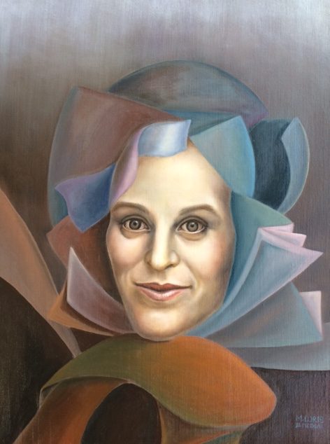 Irena, oil on canvas, 33 x 41 cm, surrealist portrait painting by M. Loris